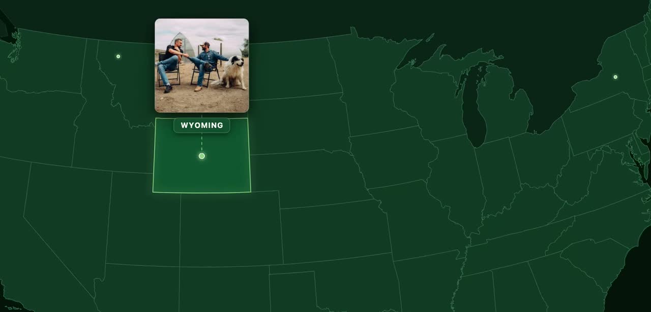 A map of the United States marking the gardens we have visited